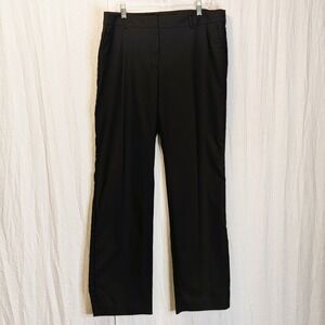 Jones NY Collection Black Stretch Dress Pants Velvet Stripe on Sides Size 14